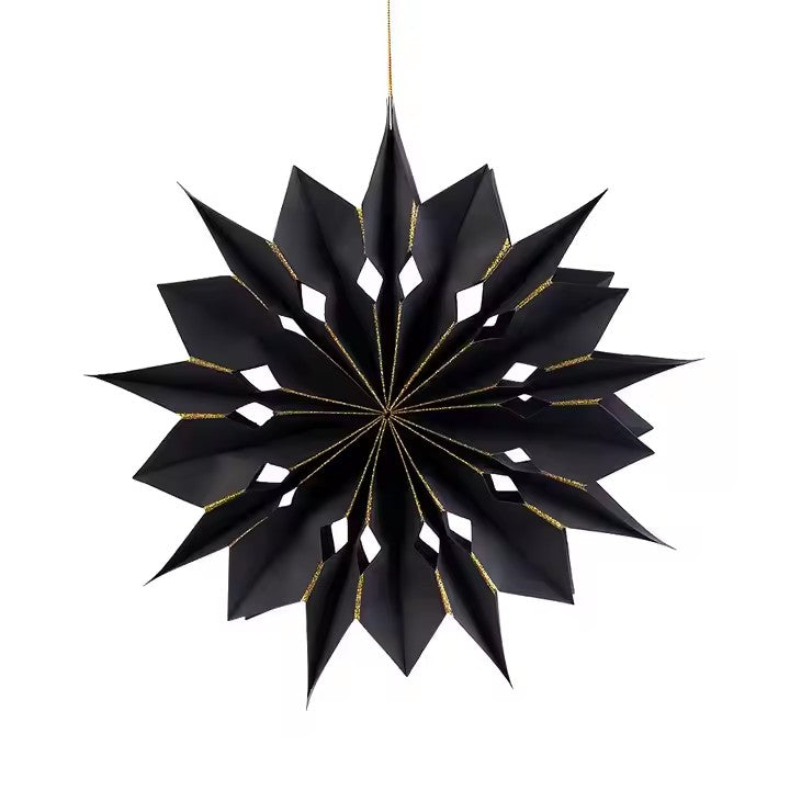 Vincent 3D black 18 cornered paper star lantern Christmas hanging light