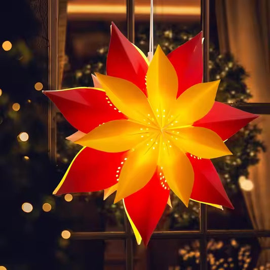 Fantawild Star Lantern Hanging Star Christmas Light Lighting Star Decoration Sunlight LED Paper Tape Light 3D Home Decoration Europe