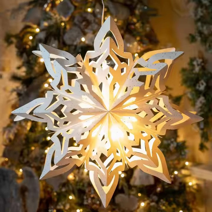 Vincent 3D hollow snowflake paper star hanging decoration retro paper star snowflake decoration large paper snowflake