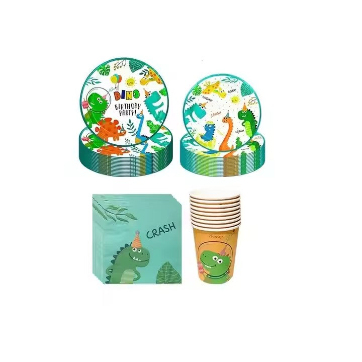 “Green Dinosaur Delight: Kids' Room Decor Set”（绿色恐龙欢乐之选：儿童房装饰套装）