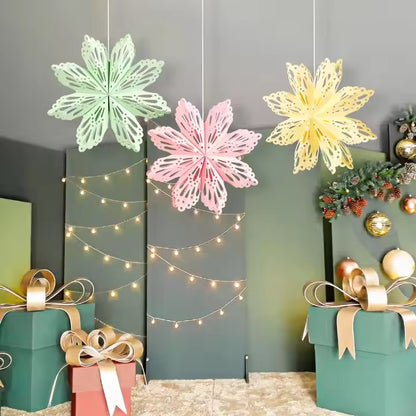 Vincent 3D hollow snowflake paper star hanging decoration retro paper star snowflake decoration large paper snowflake